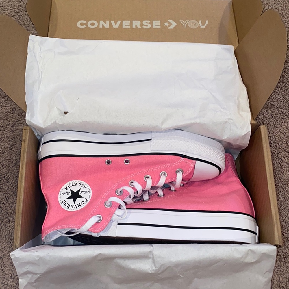 pink platform converse